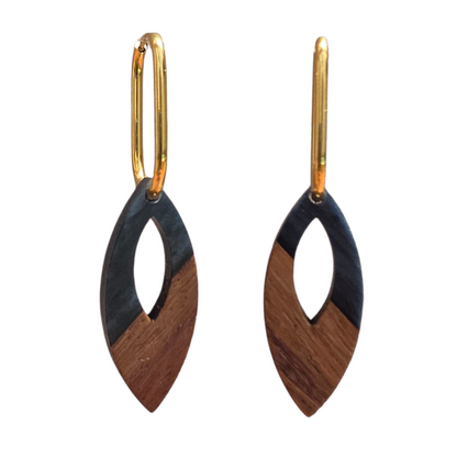 Pendientes Madera y Resina negra