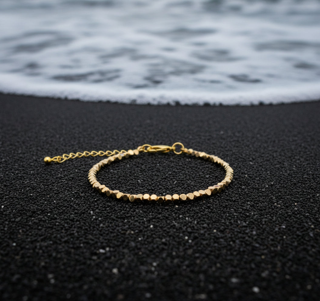 Pulsera Hematita Dorada