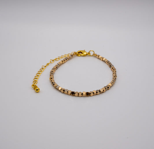 Pulsera Hematita Dorada