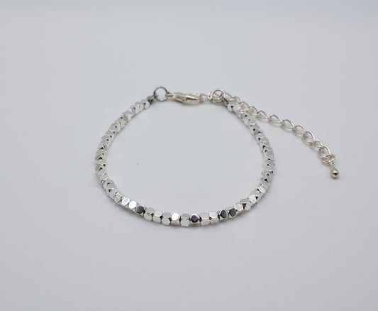 Pulsera Hematita Plateada