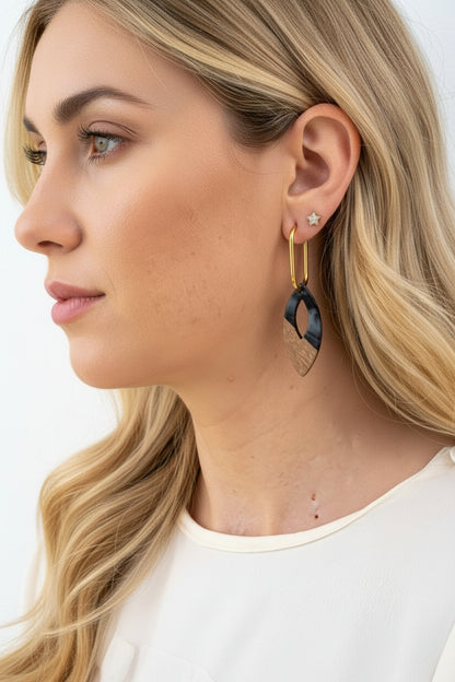 Pendientes Madera y Resina negra